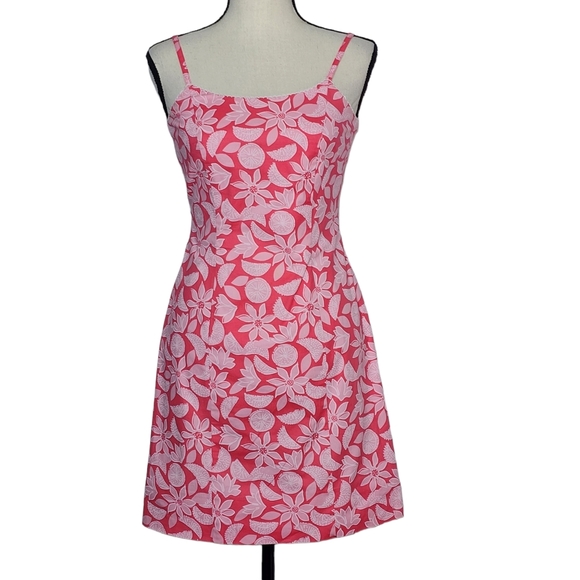 Lilly Pulitzer Sleeveless Pink Lemon Floral Midi Dress, Size 0 Petite - Picture 1 of 10